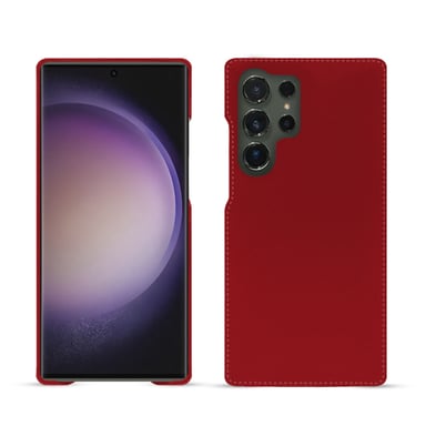 Coque cuir Samsung Galaxy S24 Ultra -  - Rouge - Cuir lisse