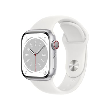 Apple Watch Series 8 OLED 41 mm Digital 352 x 430 Pixeles Pantalla táctil 4G Plata Wifi GPS (satélite)