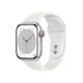 Watch Series 8 OLED 41 mm - Boîtier en Aluminium argent - GPS + Cellular  - Bracelet Sport - Blanc