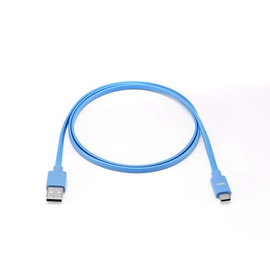 WE Cavo piatto da USB-C a USB da 1 m per Samsung S8/S9/S10, MacBook Pro, Google Pixel/Chromebook, Huawei P20/P30 Xiaomi - Blu