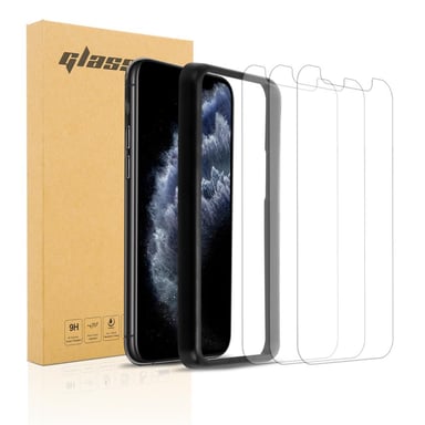 3x Verre trempé pour Apple iPhone 11 Pro Max en TRANSPARENT 3x Film de protection d'écran durci tempered glass avec aide à l'installation