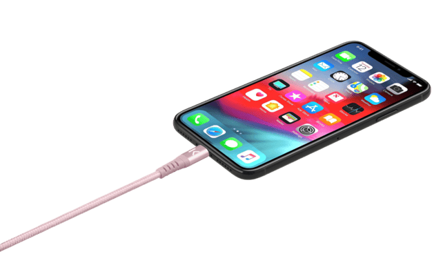 Câble USB-C vers Lightning certifié MFi Apple métallisé tressé Charge/sync (1M), Or Rose
