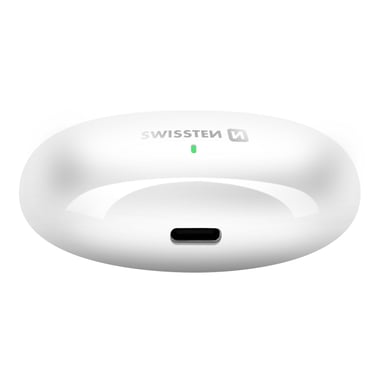 Swissten Auriculares TWS Bluetooth 5.3 música y llamadas 230mAh USB-C Blanco