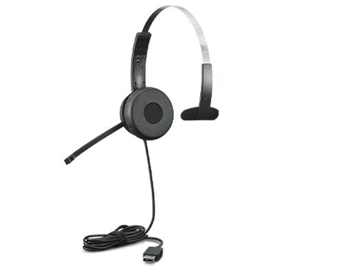 Lenovo 100 Mono Casque Avec fil Arceau BureauCentre d'appels USB Type A Neuf