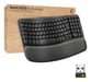 Logitech Wave Keys for Business, teclado ergonómico inalámbrico con reposamanos acolchado, tecnología Logi Bolt segura, Bluetooth, compatible con Wind