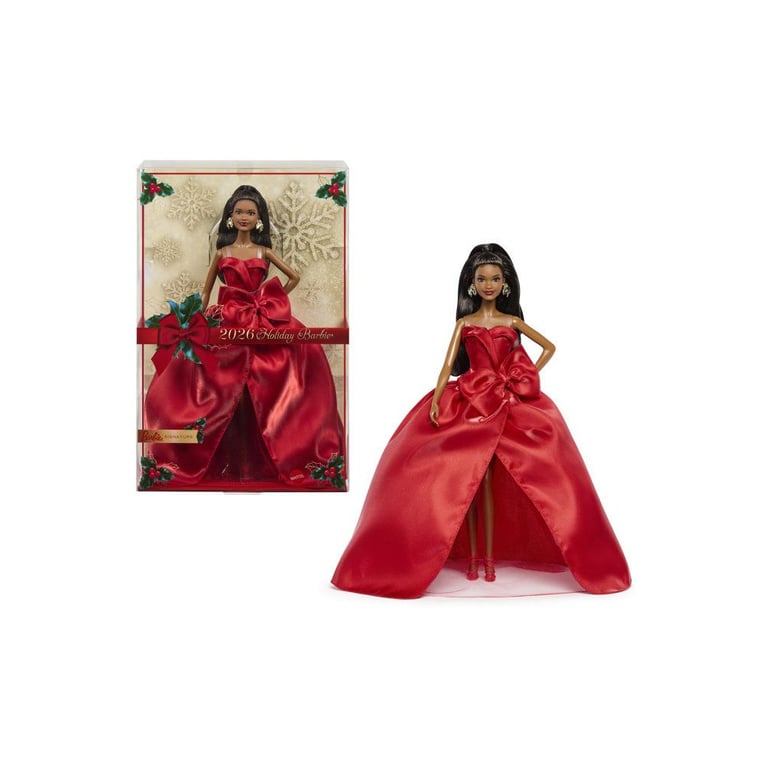 Poupée BARBIE Joyeuses Fêtes Brune JJX66 Édition spéciale Tenue festive Collection - vue 2