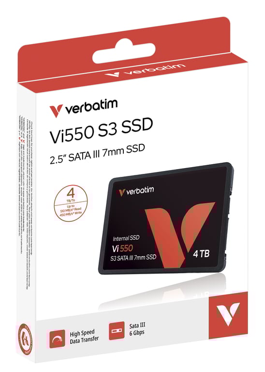 Verbatim Vi550 S3 4 To 2.5 Série ATA III 3D NAND Neuf