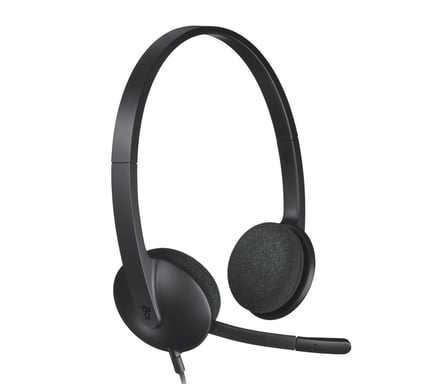 Logitech H340 USB Computer Headset Auricolare Cablato A Padiglione Ufficio Nero