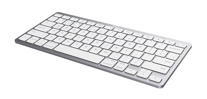 Trust 24654 clavier Bureau Bluetooth QWERTY Espagnole Argent, Blanc