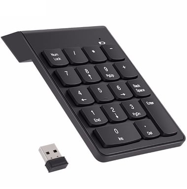 Pavé Numérique Sans Fil pour MICROSOFT PC Clavier USB Chiffres 18 touches Pile (NOIR)