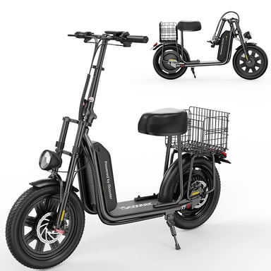 Scooter Eléctrico F7 | Motor 1000W | Batería 48V 10.4Ah | Neumáticos de 16 Pulgadas| Velocidad Máx 45 km/h | Autonomía 45-60 km | Gris
