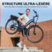 VéLo Électrique Urban 7 | Moteur 250W | Batterie 36V 12.8Ah | Pneus 700C*50C Pouces | Vitesse Max 25 km/h | Autonomie 70 km | Bleu