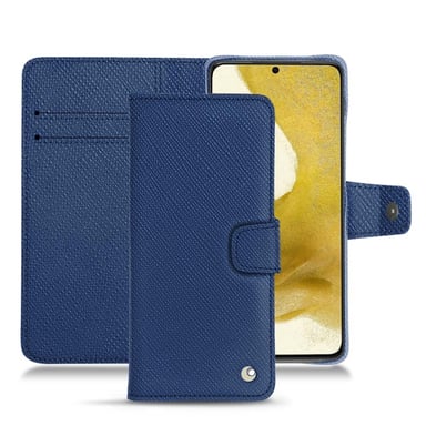 Housse cuir Samsung Galaxy S22 -  - Bleu - Cuir saffiano