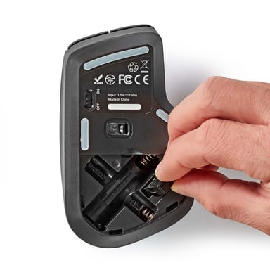 Nedis Ratón inalámbrico de 6 botones con botón de encendido/apagado ajustable de ppp Negro