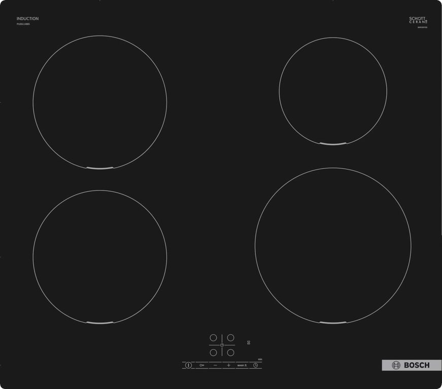 Table de cuisson à induction Bosch PUE611BB5D TouchSelect ReStart - vue 2