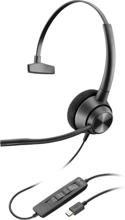 POLY Micro casque EncorePro 310 monaural USB C TAA Neuf