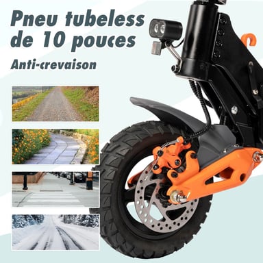 Patinete Eléctrico MAXTURN X1 - 1000W 48V15.6Ah 10'' Neumáticos Tubeless Scooter Eléctrico Chasis Aluminio - Negro