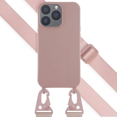 Selencia Coque silicone avec cordon amovible pour Apple iPhone 13 Pro - Sand Pink