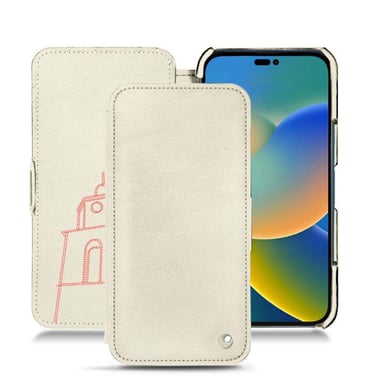 Housse cuir Apple iPhone 14 -  - Orange - Cuir vegan