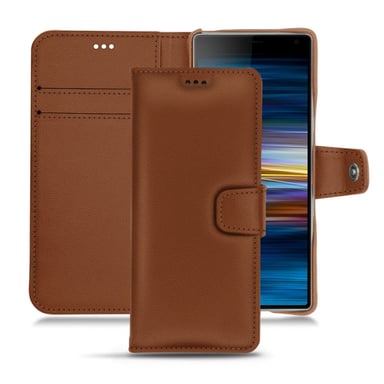Housse cuir Sony Xperia 10 -  - Marron - Simili cuir