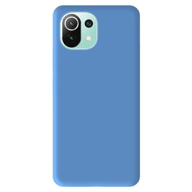 Coque silicone unie Mat Bleu compatible Xiaomi Mi 11 Lite