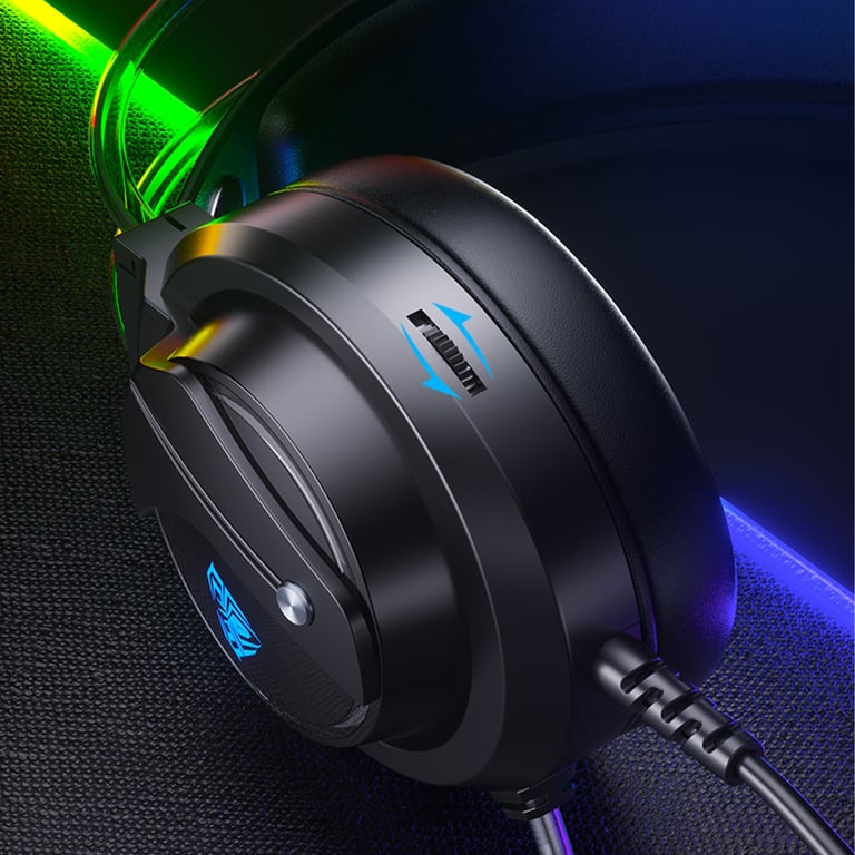 AULA S501 Casque gamer avec arceau retro éclairage RGB pour PC & consoles - Microphone HD, Design léger - HP 50 mm