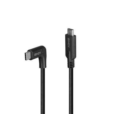 Lindy Câble USB 3.2 Type C de 0.5m, angle droit à 90°, 10Gbit/s, PD 60W - Neuf