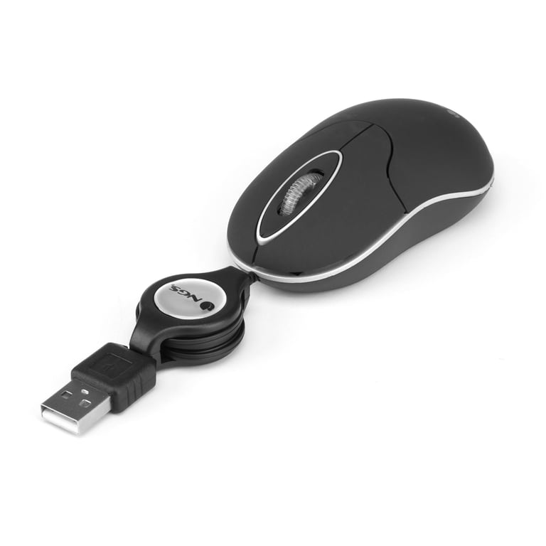 Souris NGS Sin – Optique Filaire USB 1000 DPI Câble Rétractable Ambidextre - vue 2