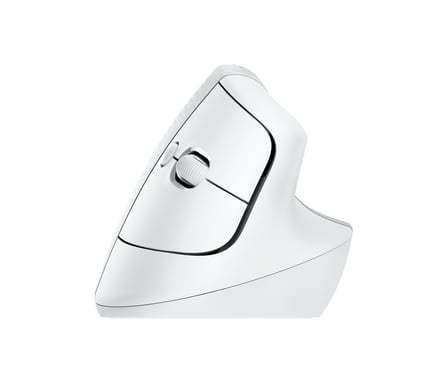 Logitech Lift Ergonomic Vertical Wireless Mouse, Bluetooth o Logi Bolt USB Receiver, Silent - Off White
