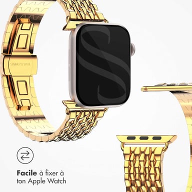 Selencia Bracelet dragon en acier pour Apple Watch | 38/40/41/42 mm - Doré