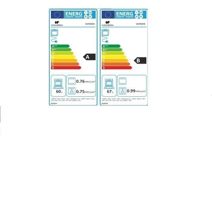 Cuisinière piano gaz 3 fours électriques CONTINENTAL EDISON CECP903FB 5 feux Largeur 90 cm - vue 4