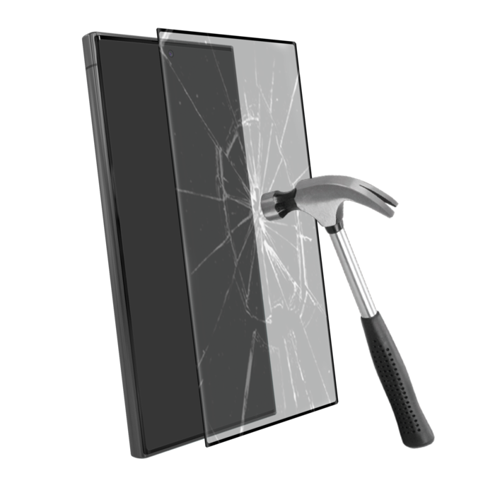 Protection d'écran en verre trempé (60% verre trempé recyclé) pour Samsung Galaxy S24 Ultra 5G, Noir