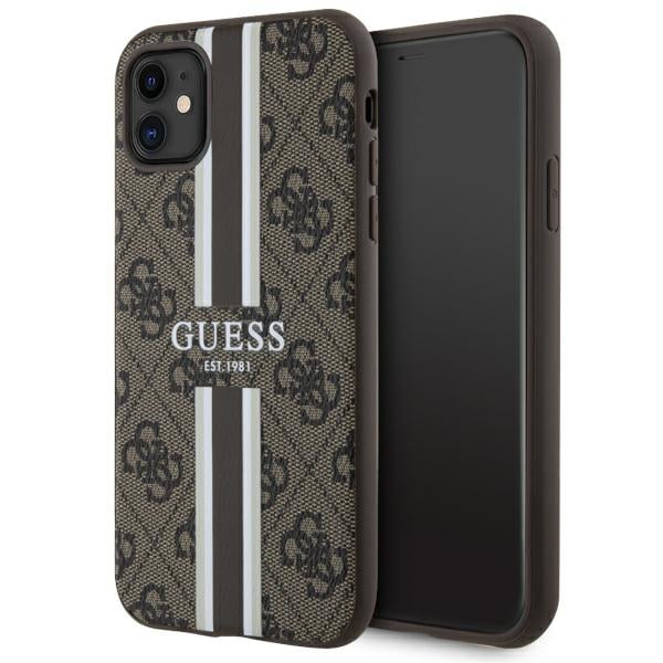 Guess Coque telephone - bumper telephone GUHMN61P4RPSW Coque rigide pour iPhone 11 / XR 4G Motif rayures