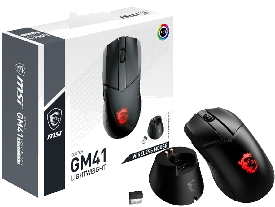 Souris sans fil Gamer MSI Clutch GM41 Lightweight RGB (Noir)