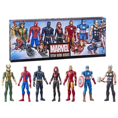 Hasbro Maxi Pack Avengers 7 figurines de 30 cm 5 accessoires Marvel Avengers Titan Hero Series - vue 1