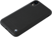 BMW Coque en cuir véritable perforé pour Apple iPhone XR, Noir