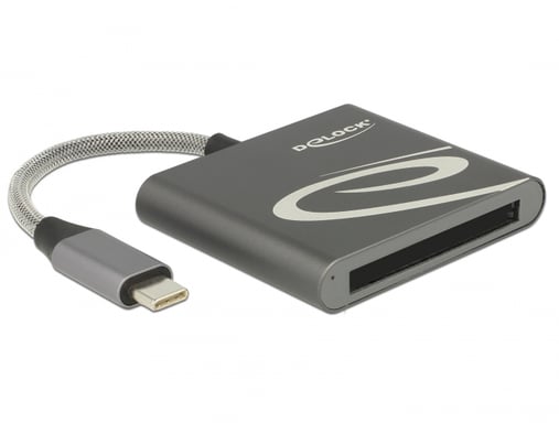 DeLOCK 91745 Lettore di schede di memoria USB 3.2 Gen 1 (3.1 Gen 1) Type-C Nero, Argento