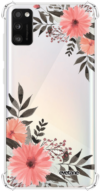 Evetane Coque Samsung Galaxy A41 anti-choc souple angles renforcés transparente Motif Fleurs roses