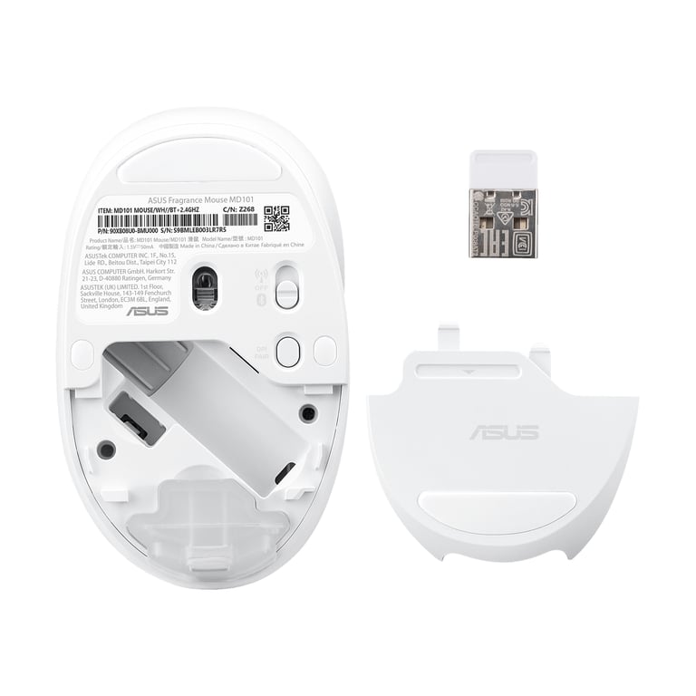ASUS MD101 Parfumée Sans Fil ¿ 2400 DPI Bluetooth & USB Silencieuse Ergonomique Flacon Rechargeable - vue 3