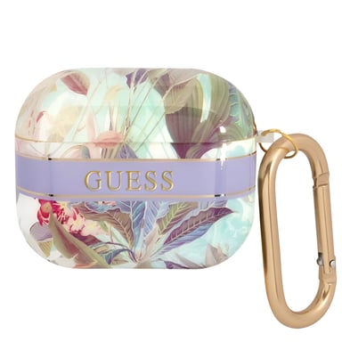 Guess Carcasa AirPods para AirPods 3 con mosquetón de diseño floral pastel Multicolor