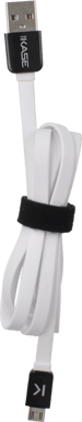 Cable plat vers Micro USB (1m) pour Android, Blanc Lumineux