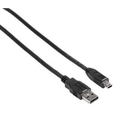 Câble USB 2.0, fiche A mâle - fiche mini B mâle (B5), 1,80m, Noir