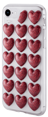 Custodia Bling Bling In Love Glitter per Apple iPhone 7/8/SE 2020, rosso