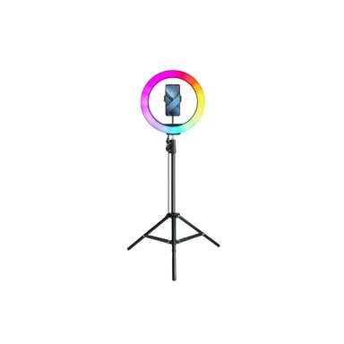 Lampe Selfie Influenceur Multicolor - de 2800 à 5200K - 12 pouces - avec trépied Support Extensible 185cm