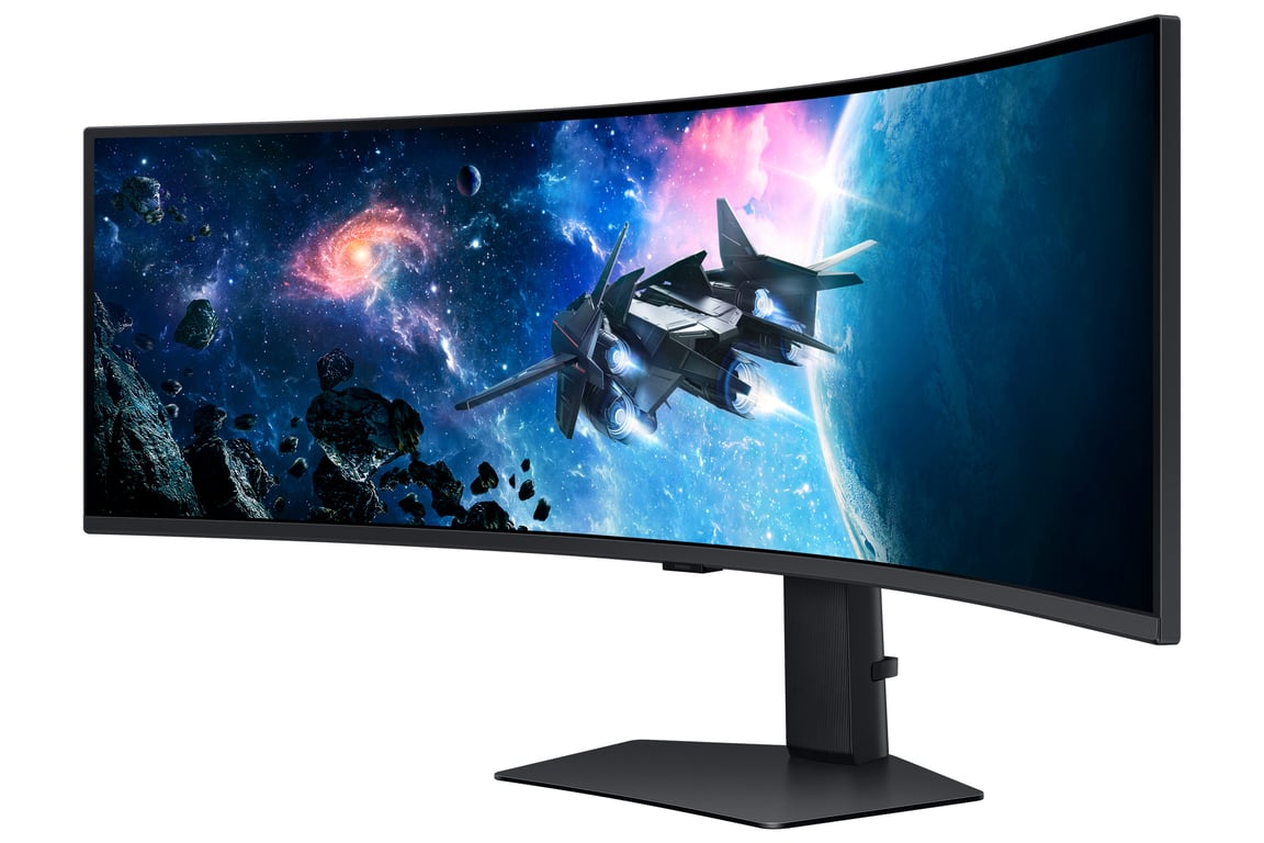 Samsung Ecran PC Odyssey G9 49’’ 240Hz 1ms Dalle VA Incurvée Résolution DWQHD : 5120 x 1440 2500:1 AMD FreeSync Premium Pro Auto Source Switch + Pied Ajustable DisplayPort LS49CG954EUXEN - vue 4