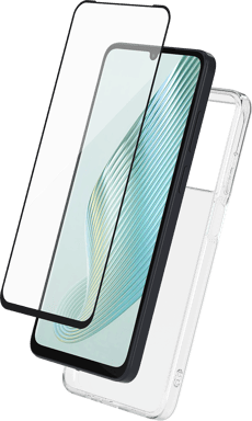 Pack 2 in 1 Cover Morbida Trasparente + Vetro Temperato 9H Honor X5C Plus con SmartFrame™ e Protezione Antiurto