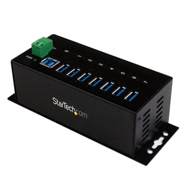 StarTech.com Hub Concentrador USB 3.0 de 7 Puertos - 5Gbps - Ladrón USB Industrial de Metal con Protección ESD y Protección de Picos de 350W - de Mont