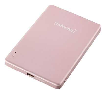 Intenso MW5000 Batería Externa Magnética 5000 mAh – Compatible con MagSafe, Carga Inalámbrica 15W, USB-C PD 20W, Delgada y Compacta – Probada en Alema