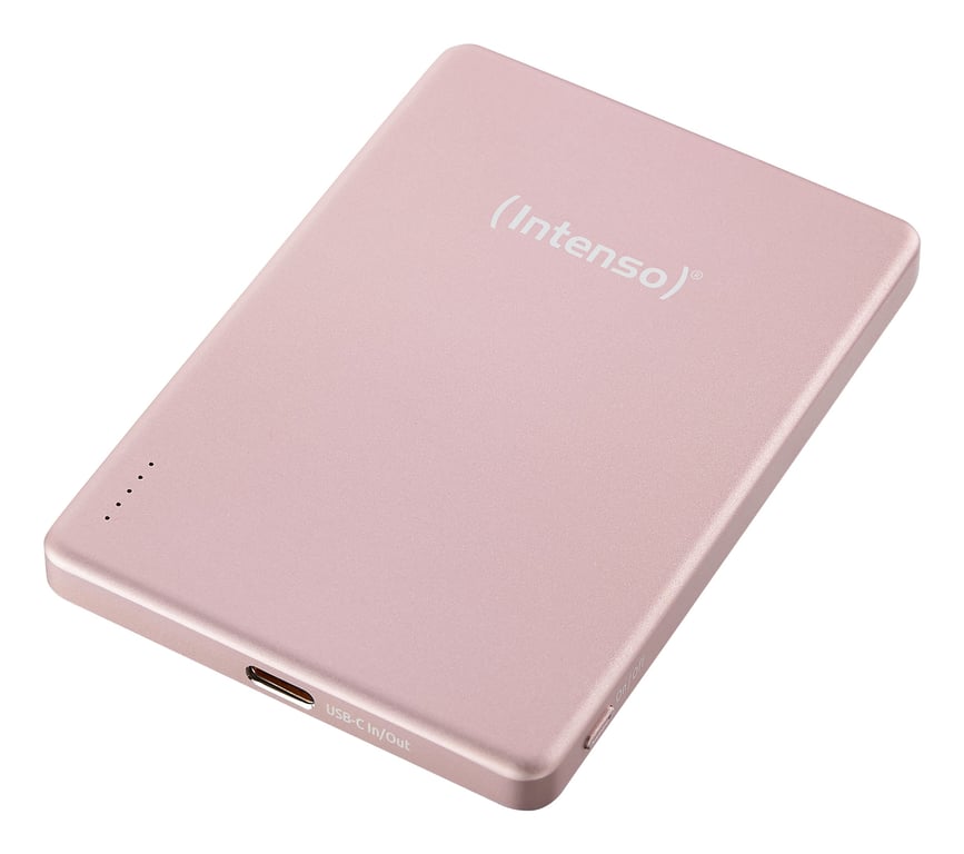 Intenso Batterie Externe Magnétique MW5000 5000 mAh – Compatible MagSafe Charge Sans Fil USB C PD Fine & Compacte – Testée en Allemagne – Rosé Neuf
