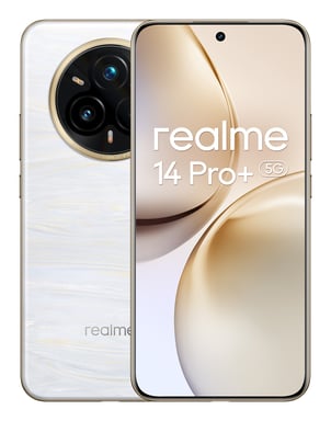 realme 14 Pro+ 5G 17,4 cm (6.83'') SIM doble Android 15 USB Tipo C 12 GB 512 GB 6000 mAh Perlado, Blanco